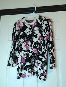 Medium black and pink floral cardigan