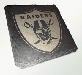 Las Vegas Raiders Rock Slate Coaster 4 total