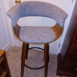 Gray Mid Century Glitzhome Bar Stool.