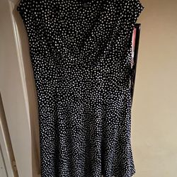 New Black And White Polka Dot Dress