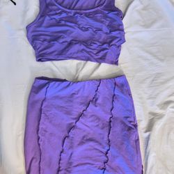 Fashion Nova Inside The Lines Mini Skirt Set Size M