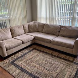 Beige Fabric Sectional Couch - FREE DELIVERY 🚛