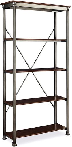 New Five Tier Reinforced Shelf with Powder Coated Steel and Birch Wood