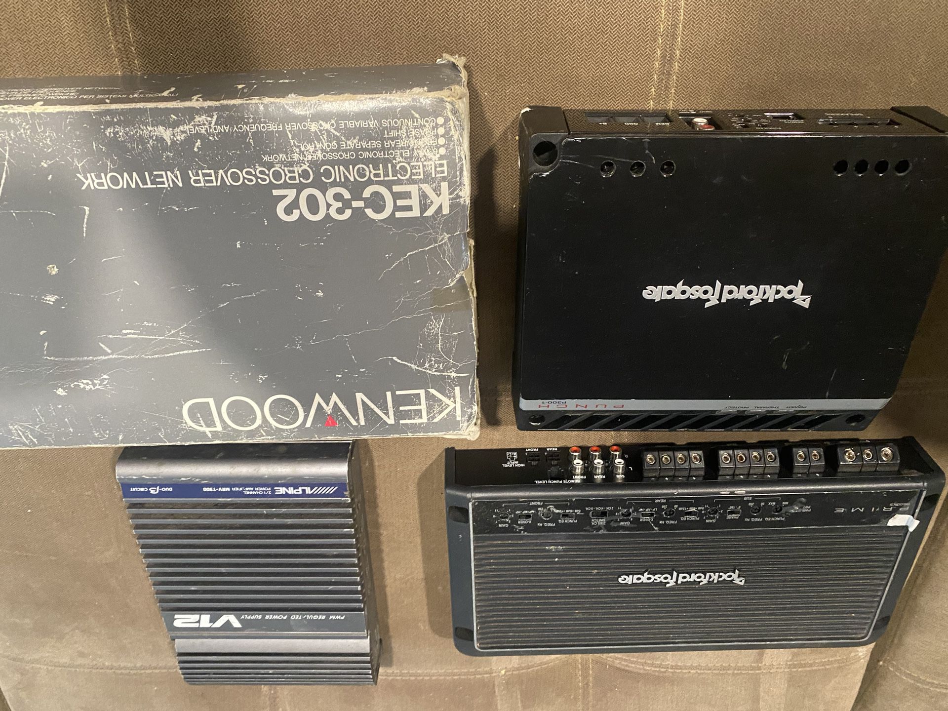 Amplifiers And A Kenwood EQ For Sale 