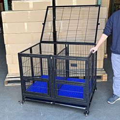 (New in Box) $190 Folding Double-Door Heavy Duty Dog Cage Kennel 41x31x34 inches 
