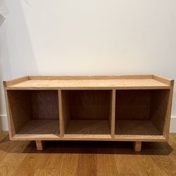 Handmade solid wood record shelf