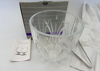 Marquis by Waterford Brookside Crystal Ice Bucket w/ Tongs New In Box