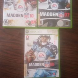 Lot Of 3 Xbox 360 Madden Football Games