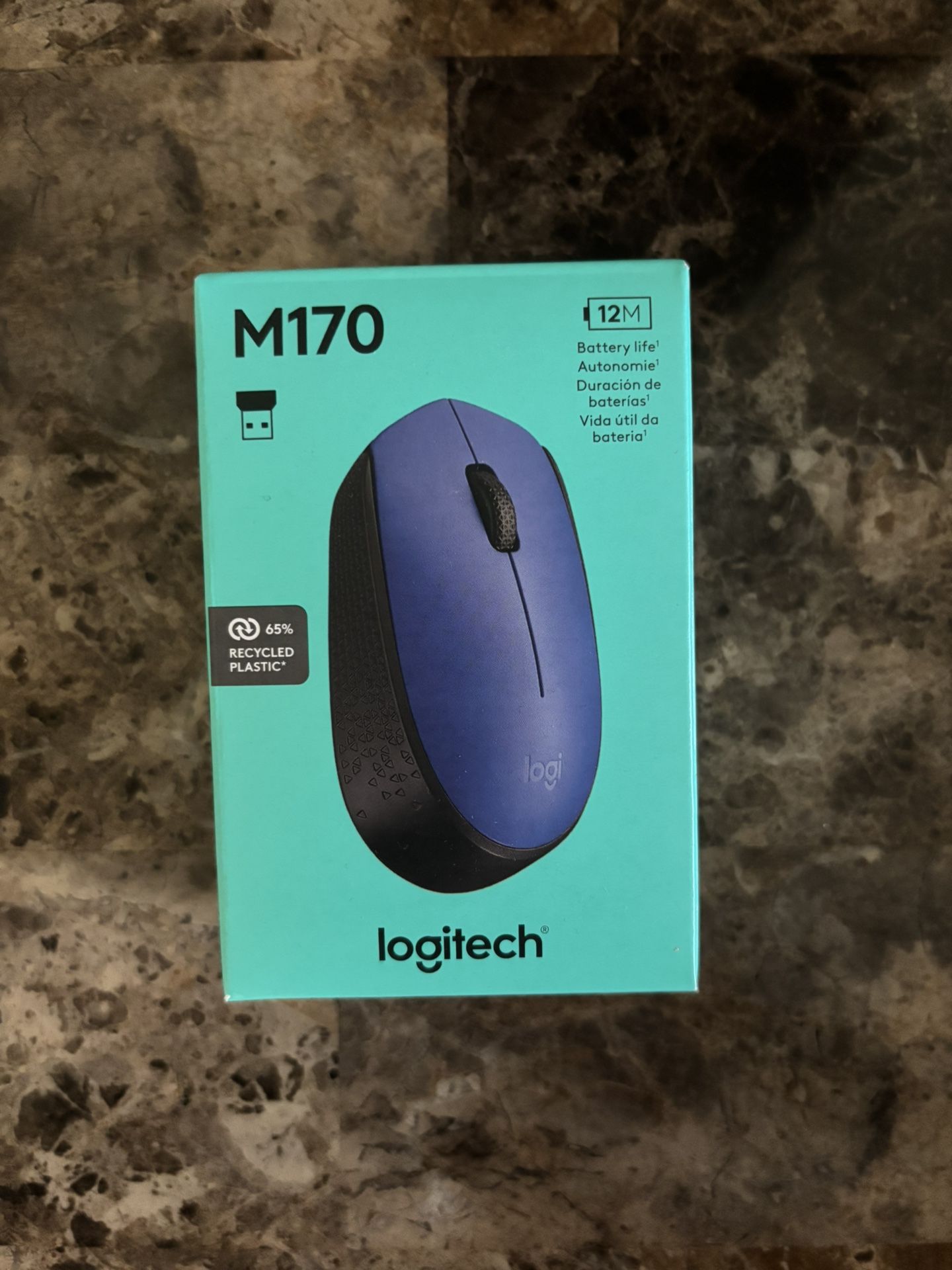 Logitech M170 Wireless Mouse Blue/Black Computer Accessory USB Connect New