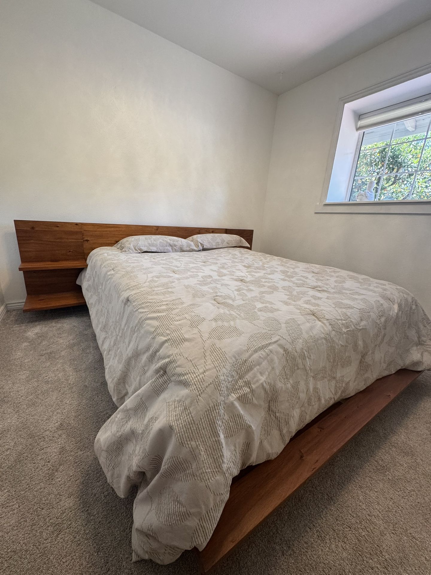 Crate&Barrel Acacia Wood Queen Bed $700 OBO