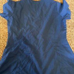 Womens Greys Anatomy XS Royal Blue Scrub Top