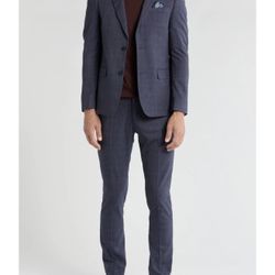 SOUL OF LONDON  Size 42 Slim Men’s Fancy Plaid Two Button Slim Fit Suit