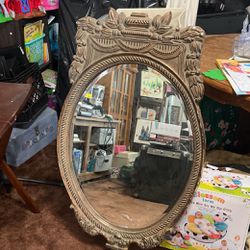 Two items for sale, selling separately, vintage mirror, and refrigerator egg organizer