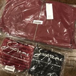Supreme FW24” Martine Rose Week 4 Size M Towel Zip Up Hooded Cardinal