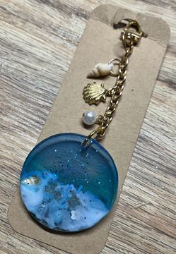 Beach Scene Keychain Purse Charm