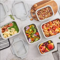 Safdie &Co 10 Piece Ceramic  Meal Prep Food Storage Container Set