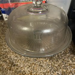 12 Inch Glass Cake Tray 