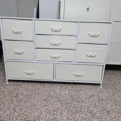  Furnulem White Dresser with 9 Large Drawers

