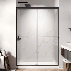 Shower Door Matte Black Frame 48x70