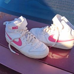 Girls US 5yr Pink And White Nikes