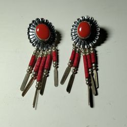 Sterling Silver Coral Earrings