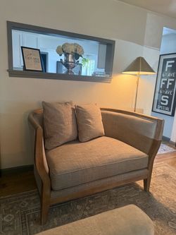 Four Hands Upholstered Loveseat with Wood Frame