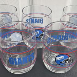 5 New York Giants NFL Football Rocks Tumblers Set of Five $35 for All 