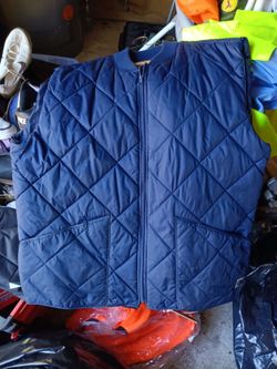 Navy Blue Quilted Zip-Up Vest
