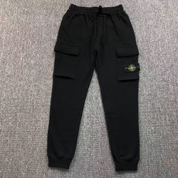 Stone Island Black Slim Cotton Sweatpants
