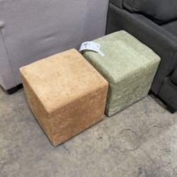 Cube Ottoman Red , Black And White 