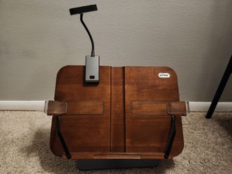 Adjustable Wooden Book Stand w/USB Light