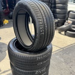 255/45r19 Continental Used Tires All 4 Installed And Balanced Included Llantas Usadas Instaladas Y Balanceadas 