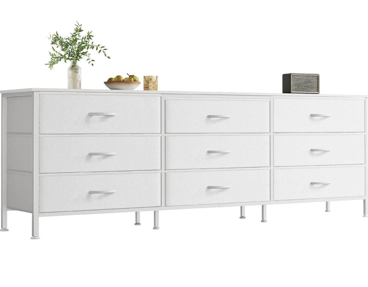 Huuger 63 Inch Dresser for Bedroom, Dresser for Closet with 9 Drawers, Large TV Stand for 55, 65, 70 Inch TV, Entertainment Center with Storage, Wide 