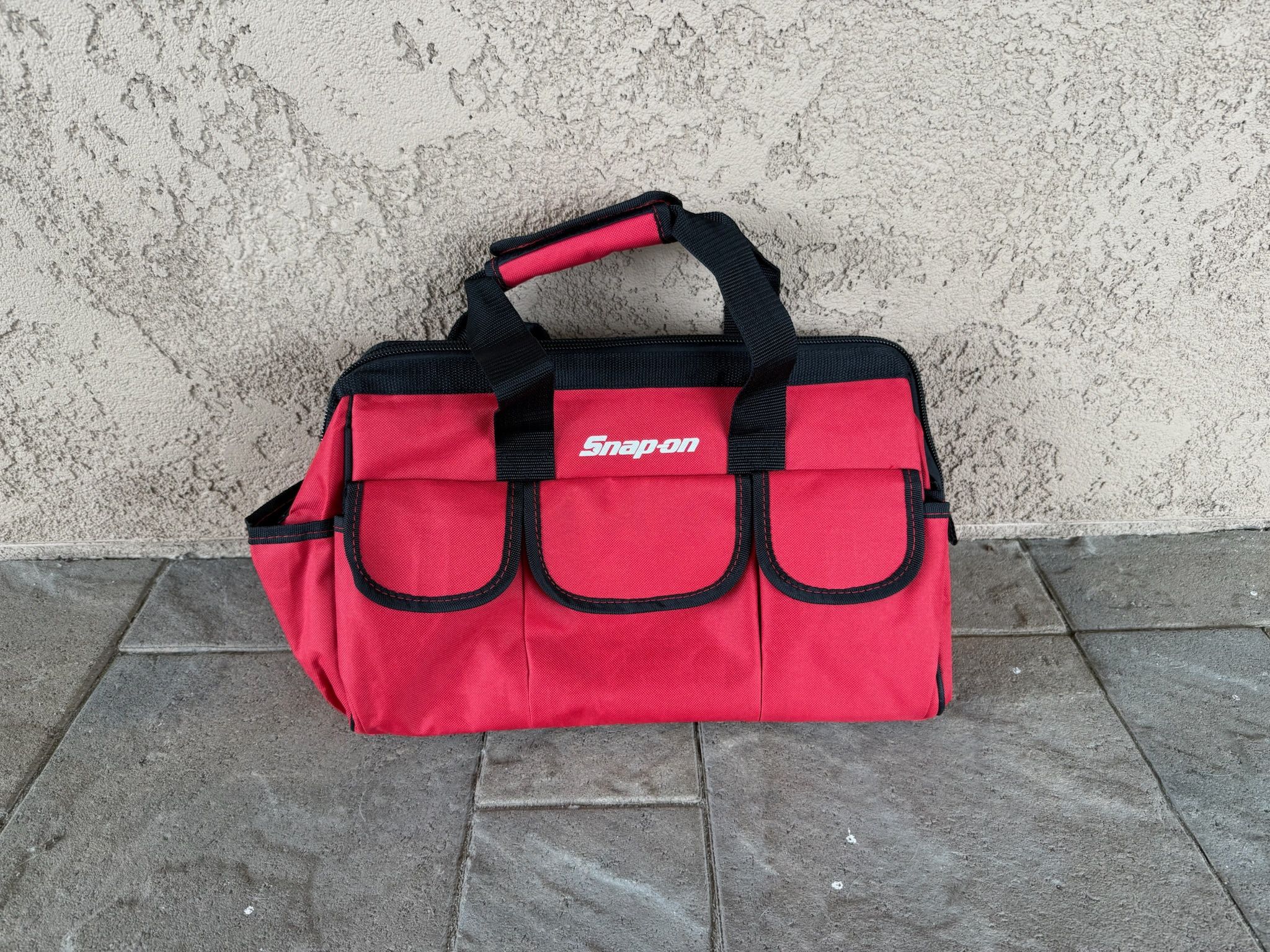 Snap On Tools Tool Bag Storage Case Travel Transport Trunk Organizer Red Black
