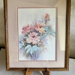 Vintage Custom Framed Floral Print 
