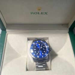Blue face watch