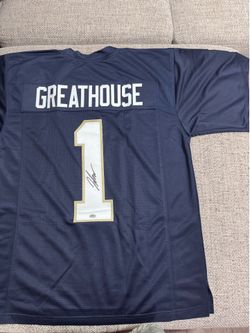 Jaden Greathouse Signed Autograph Custom Jersey - Schwartz Coa-Notre Dame Irish