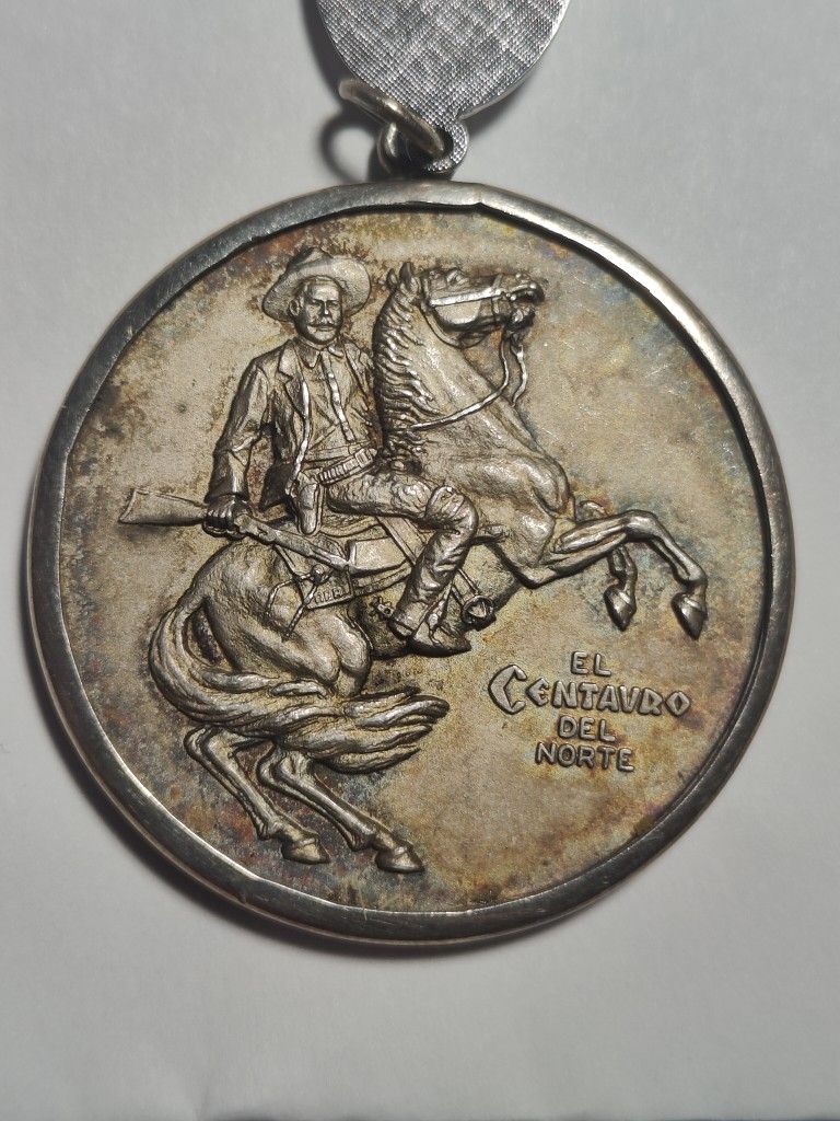 1923 Pancho Villa Rare Medal Ag .925 MEXICO