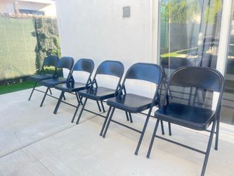 6 metal black foldable chairs (read description for detail$)