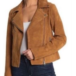 Bagatelle camel suede moto jacket