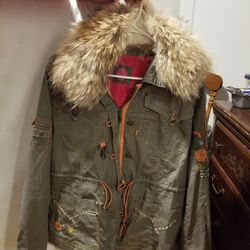Girls Coat With Fur Neck
