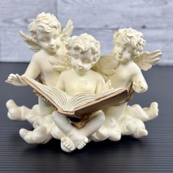 House of Lloyd Cherished Moments Cherub Angel Trio Statue Reading Bible