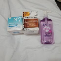 N°7 GEL, PETER THOMASROTH MASK , BIORE CREAM ,MASK, CLEANSER 