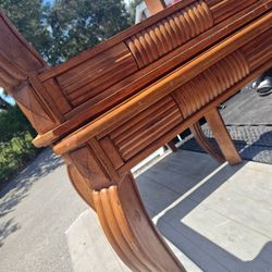 Glass Top Nice Wooden End Table 