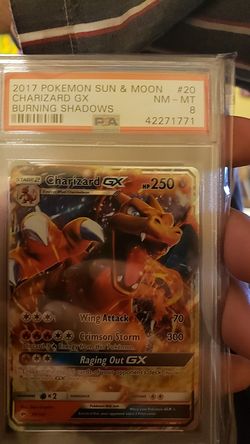 Charizard PSA 8 Pokemon Card Burning Shadows!