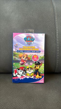 New Sealed Nickelodeon 32 Paw Patrol Valentine Exchange Cards & Stickers