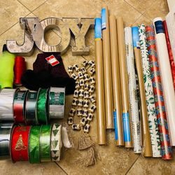 Brand New Christmas Nativity, Wrapping Paper, Ribbon,  Ornaments, Bags, Etc