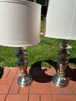 Pair of Silver Table Lamps