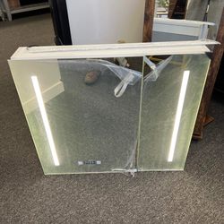 Soges Bathroom Mirror Cabinet with Lights, LED Medicine Cabinet, Bathroom Wall Cabinet, 30" x 26",