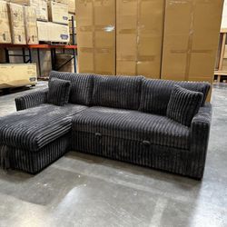 Best Deal In Town! 🔥 CORDUROY SLEEPER SECTIONAL – LOADED WITH FEATURES! 🔥